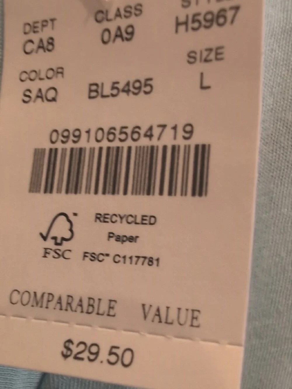 J. Crew Light Blue Slim Cotton V-Neck Tee